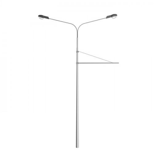 Опора контактной сети граненая фланцевая круглая МКСф-2000-10,0 250х520х10 мм