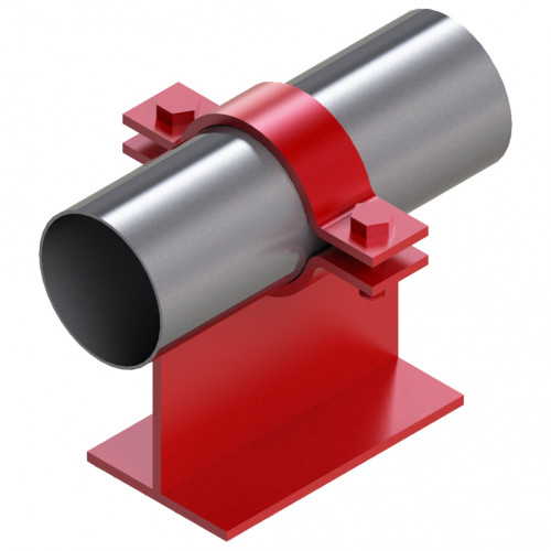 Опора неподвижная хомутовая тавровая для тепловых сетей исп. Б22 ВСт3 133х135х340х158 мм ОСТ 36-146-88 11,7 кг